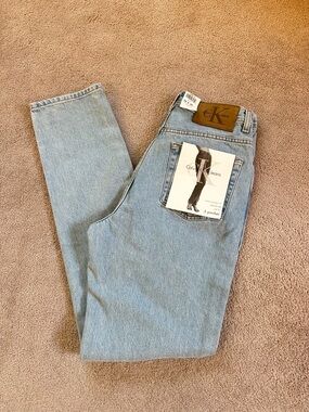 Vintage Calvin Klein 90’s Mom Jeans High Rise Tapered Denim Size 10x32 NEW